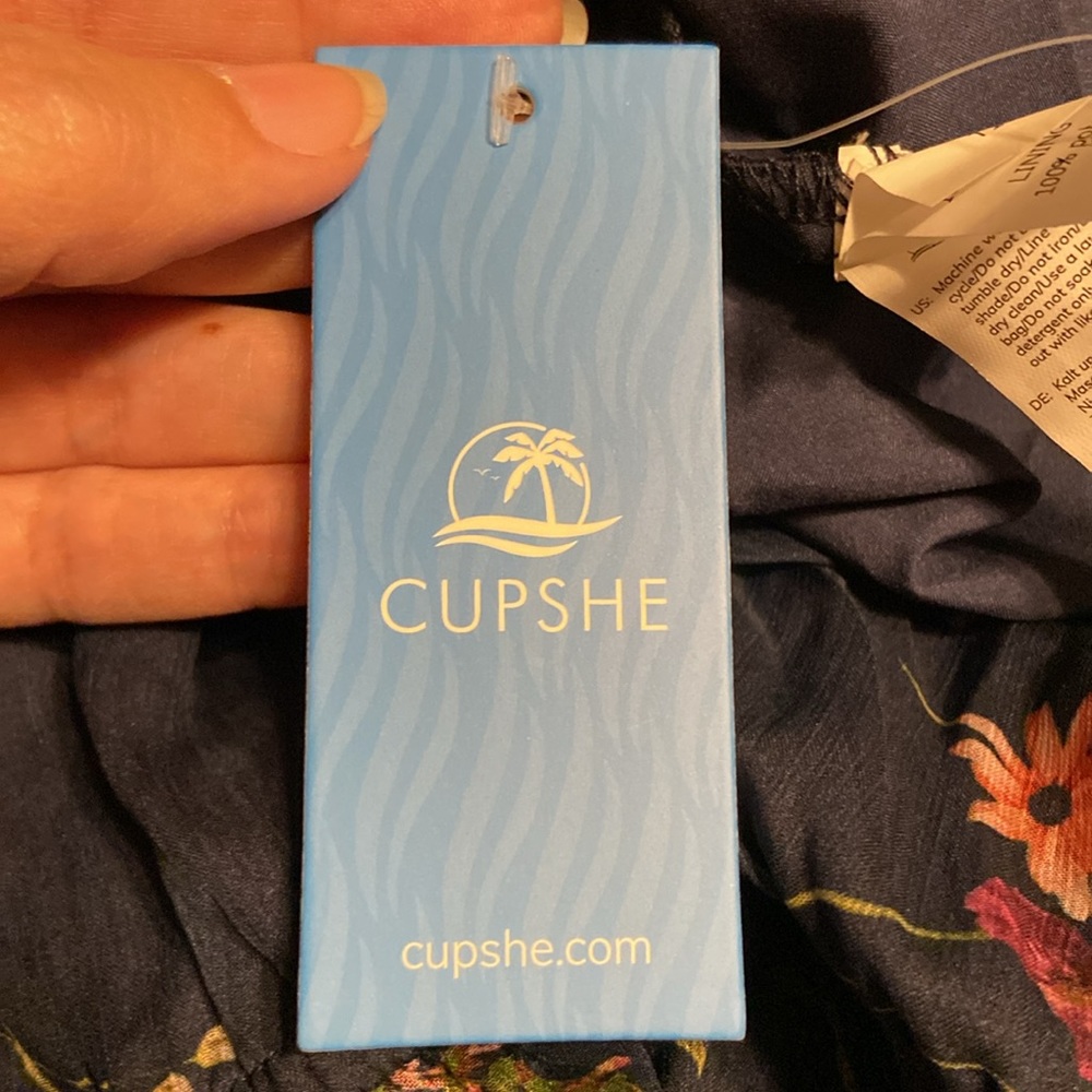 NWT Cupshe floral print chiffon A-line mini dress - Picture 9 of 12